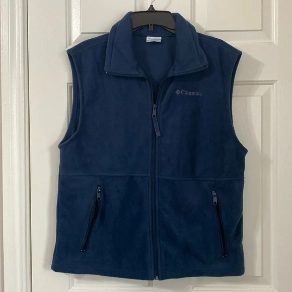 NWOT Columbia Men's Castle Dale Fleece Vest in collegiate navy - size medium - Picture 2 of 9